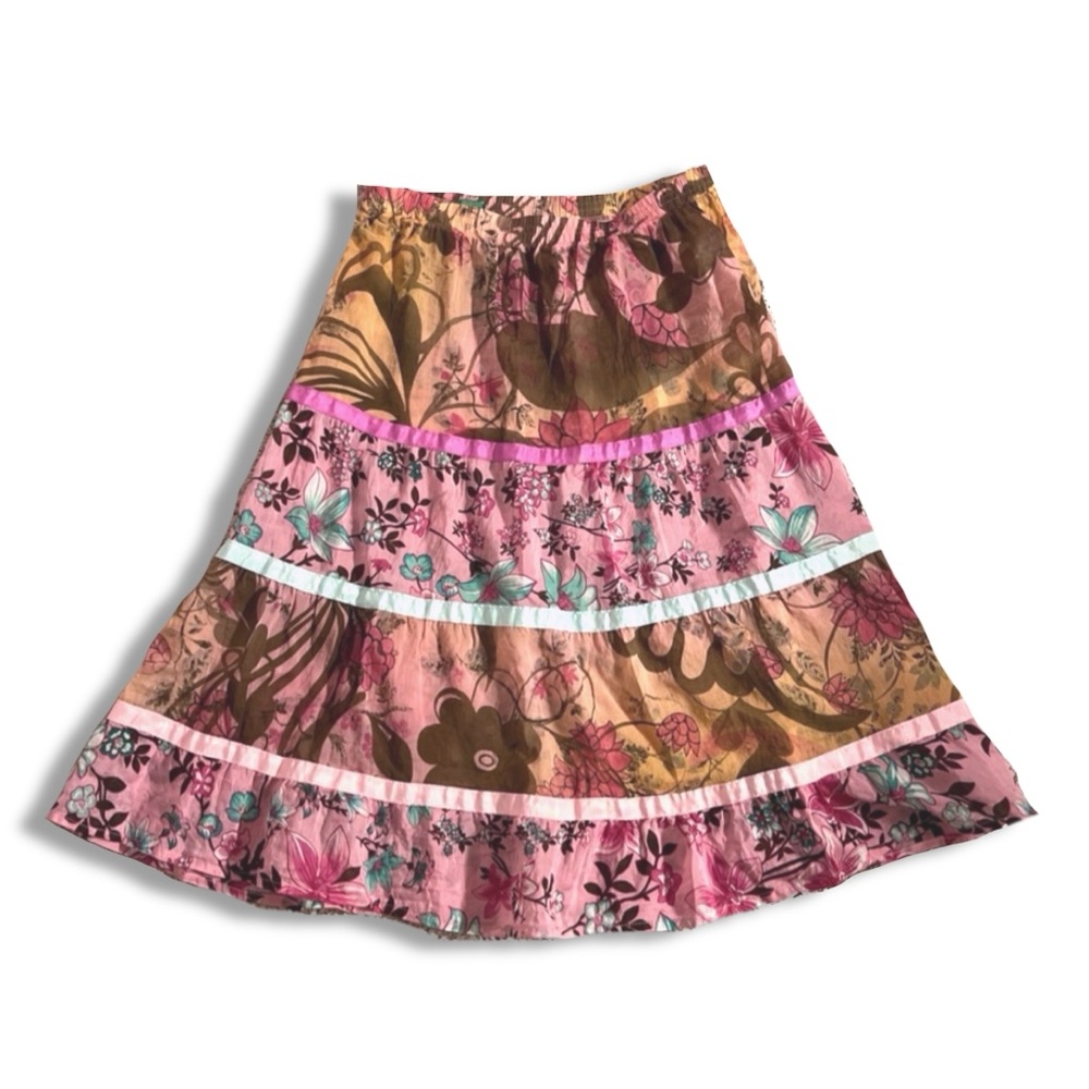 United Colors of Benetton Floral Y2K cotton and silk skirt
